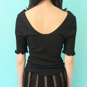 [SALE] HAKUJI random rib H/S pullover(BLACK)
