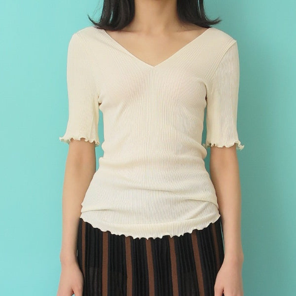 HAKUJI random rib H/S pullover(WHITE)
