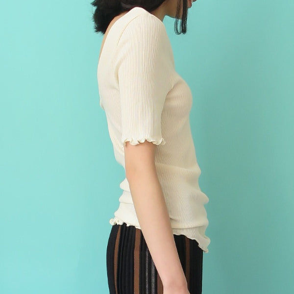HAKUJI random rib H/S pullover(WHITE)