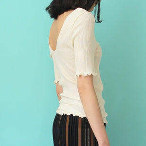 HAKUJI random rib H/S pullover(WHITE)