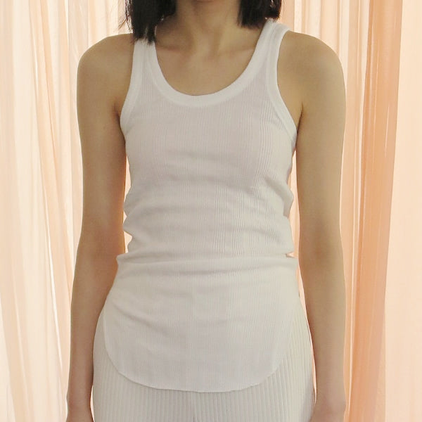 [MADROMY]rib tank top(WHITE)