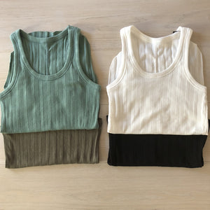[SALE][MADROMY]rib tank top(HISOKU GREEN)