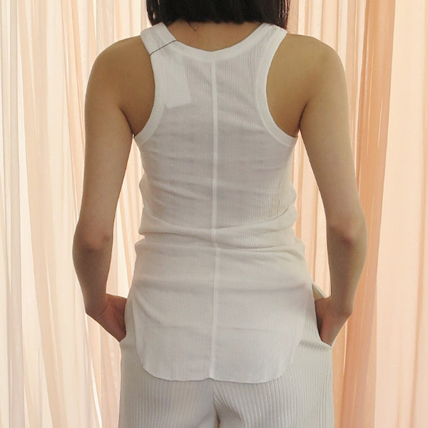 [MADROMY]rib tank top(WHITE)