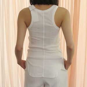 [MADROMY]rib tank top(WHITE)