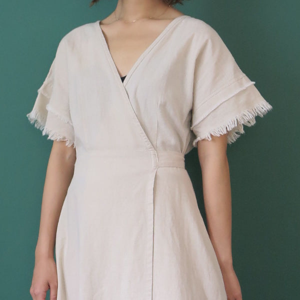 【SALE】MADROMY　2way linen dress (SAND BEIGE)